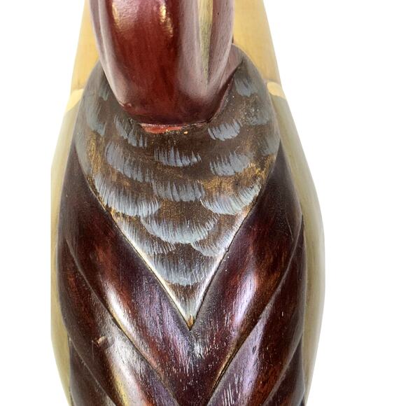 Hand Carved Painted Vintage Wooden Duck Decoy Philippines Exceptional Details - Picture 7 of 9